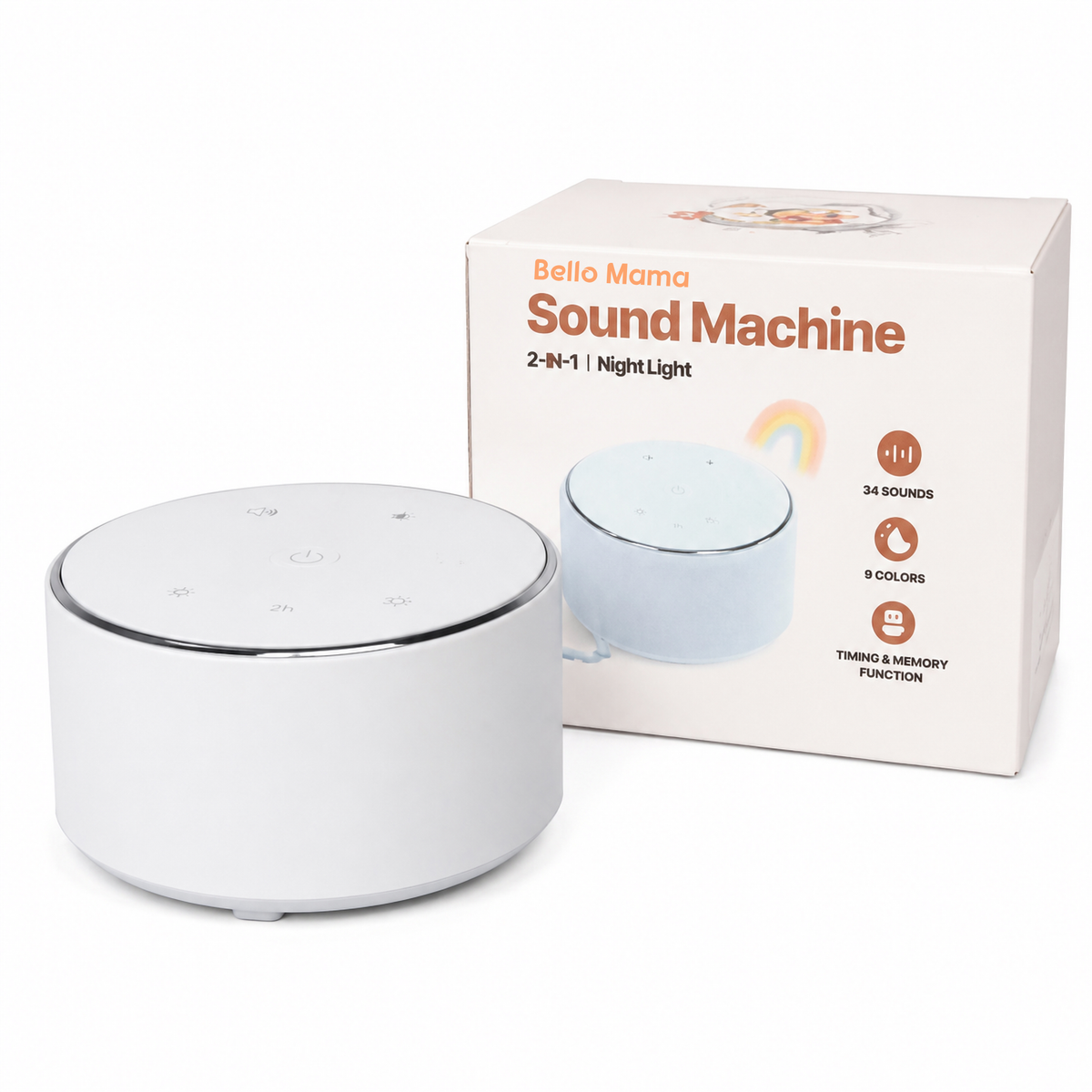 Bello Calma White Noise Machine & Night Light